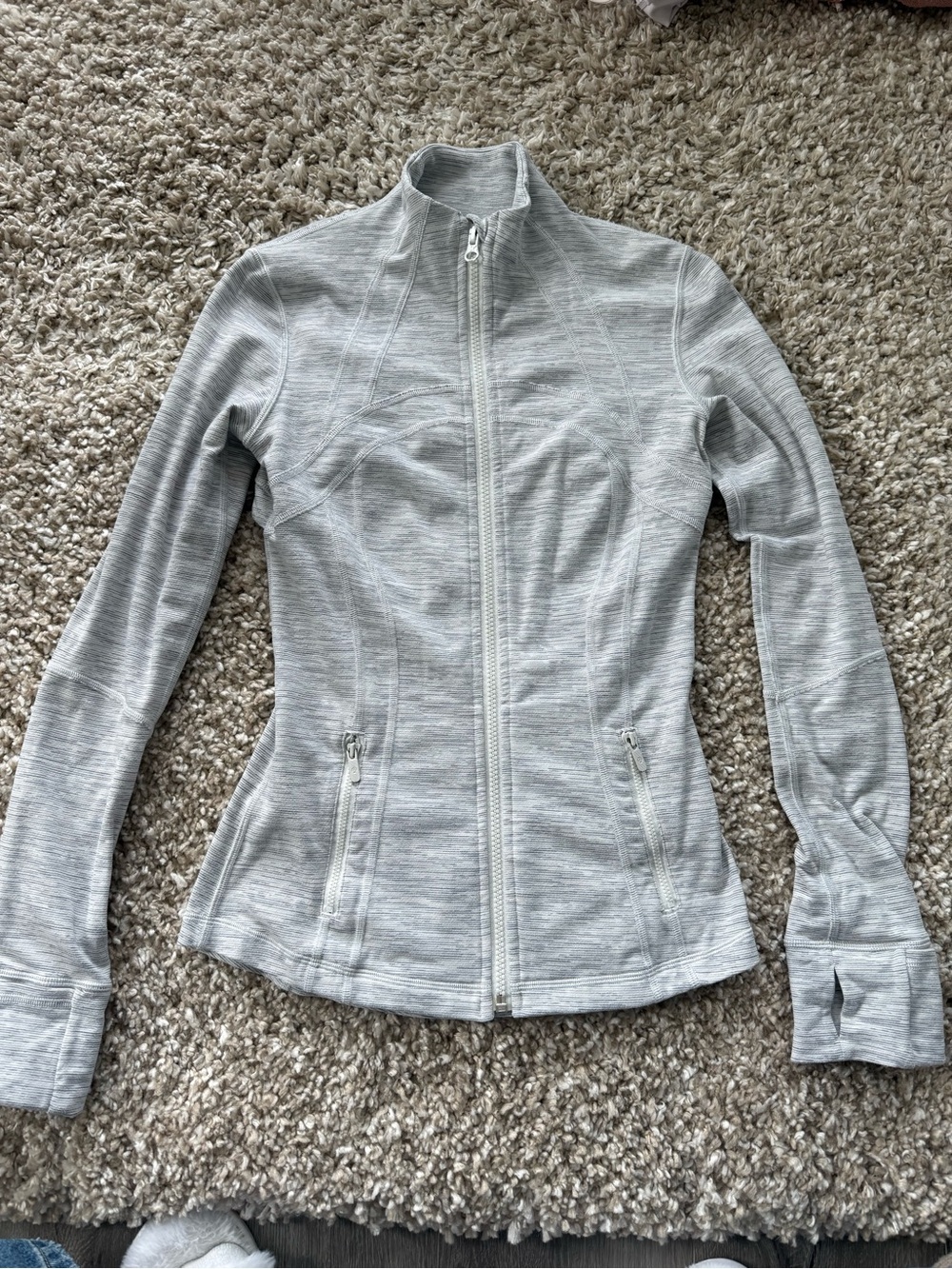 lululemon athletica Light Gray Full-Zip Utility Jacket